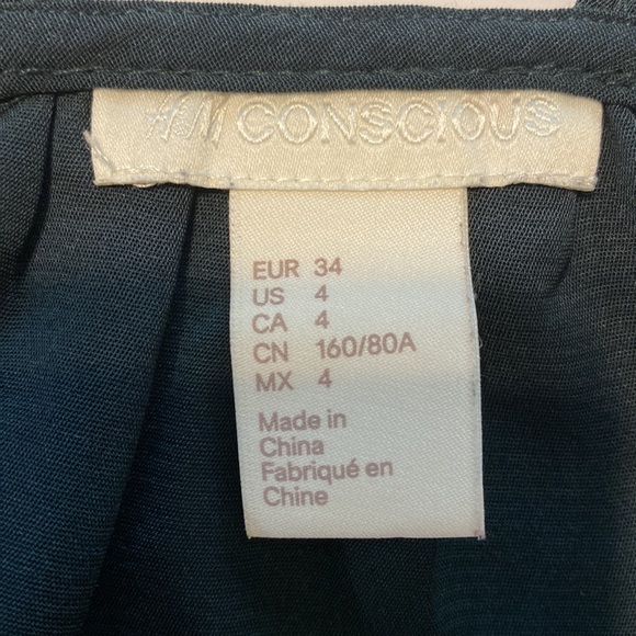 H & M Conscious Collection Racerback Tank Size 4 Green Festival Date Night - Picture 5 of 7